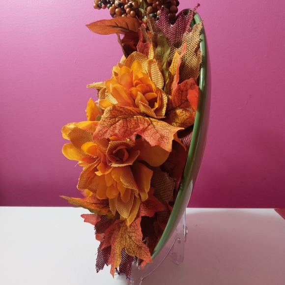 Handcrafted Silk & Burlap Flower Arrangement - Picture 8 of 12